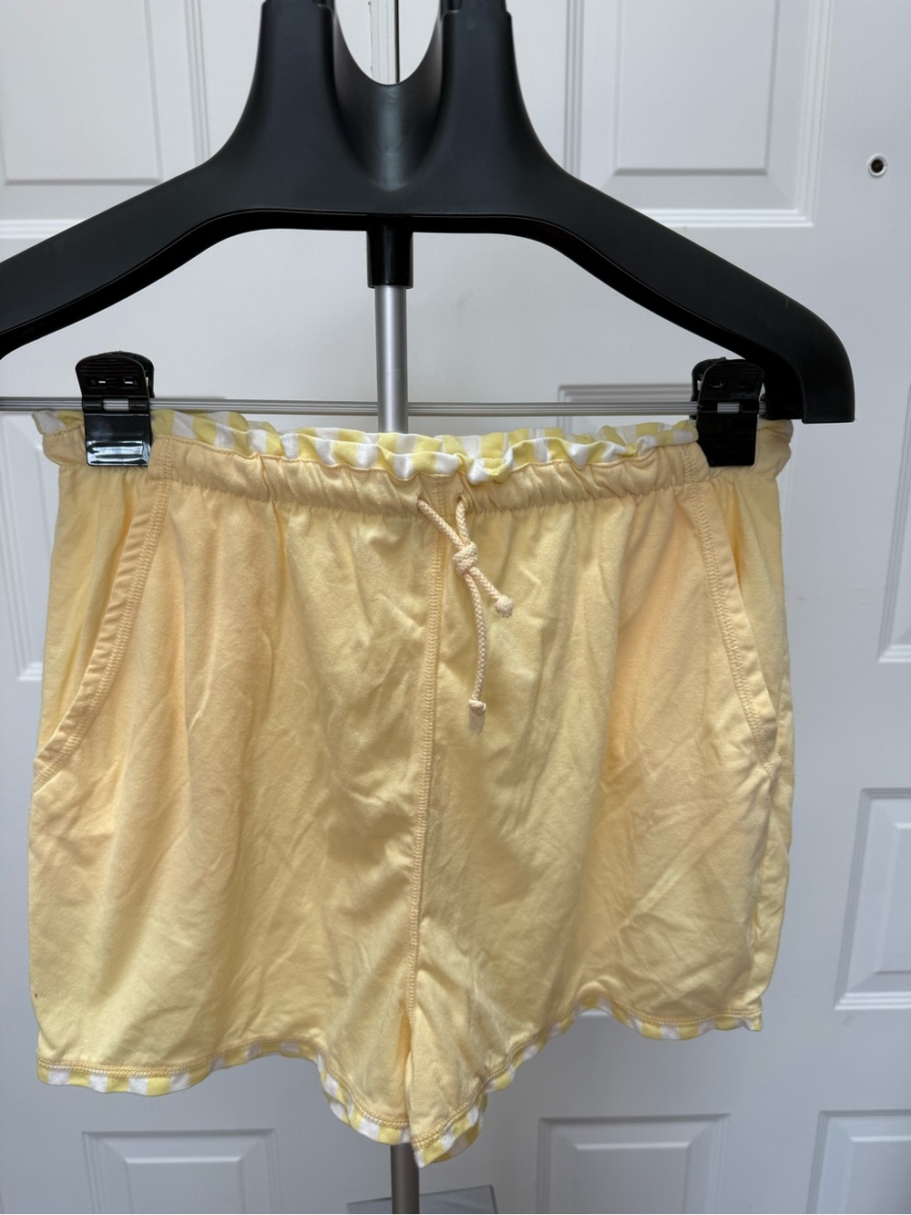 Women’s Lightweight Athletic Shorts - Pale Yellow - Picture 2 of 8